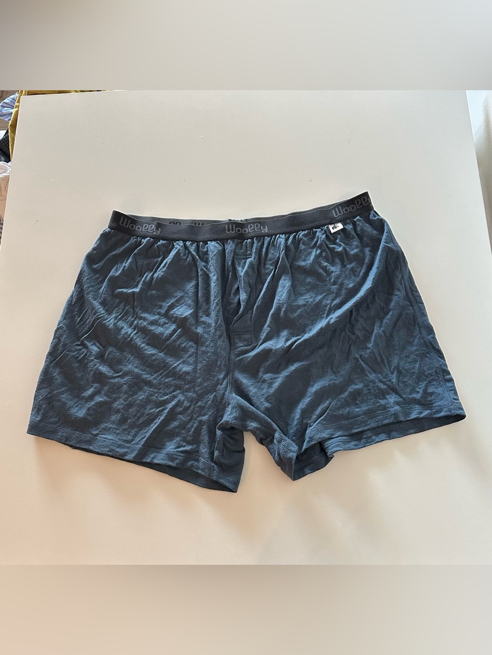 READ FLAWED Woolly everyday merino wool boxer briefs base layer blue shorts XL